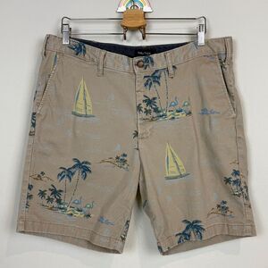 Nautica Tropical Print Classic Fit Stretch Shorts 36